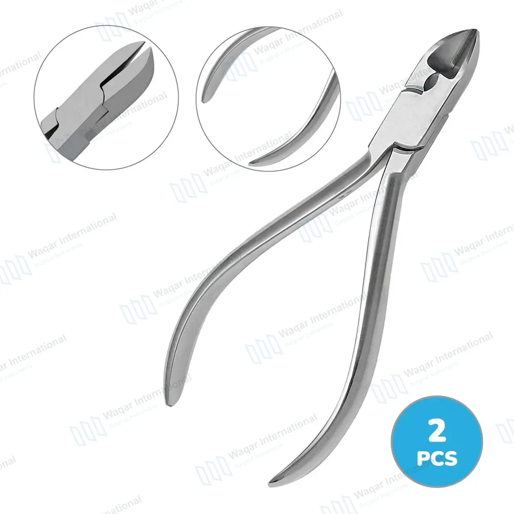 2 Pcs Hard Wire Cutter Set Straight Tips Orthodontic Pliers