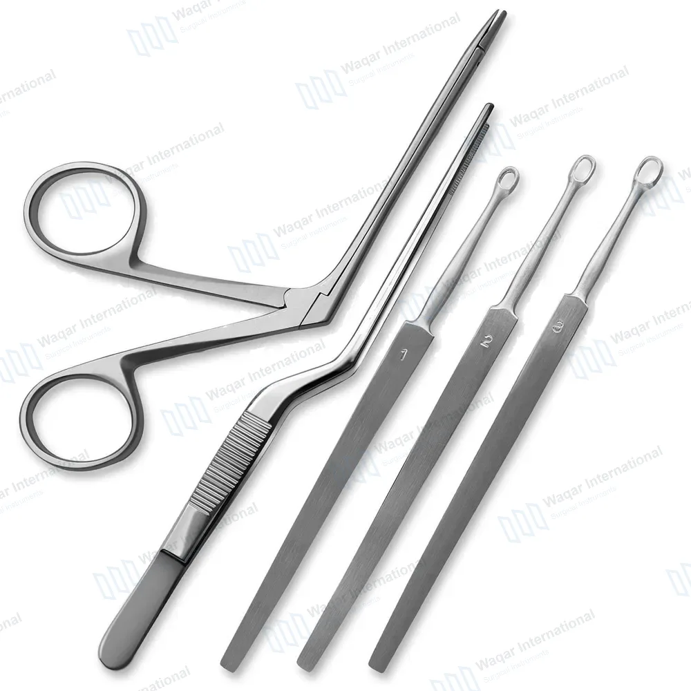 5 Pcs Hartman Alligator 3.5″ Adson Bayonet Fox Dermal Curettes Set