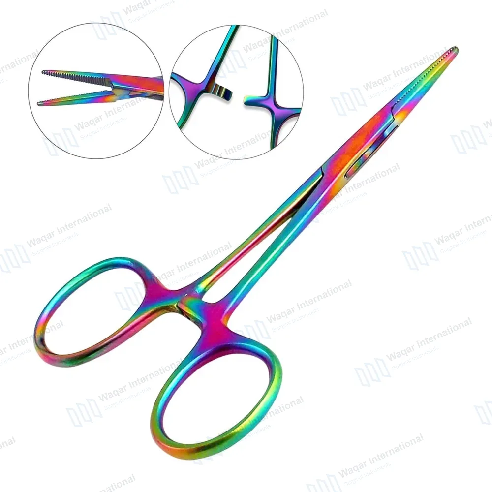 Multi Rainbow Mosquito Forceps 5″ Straight
