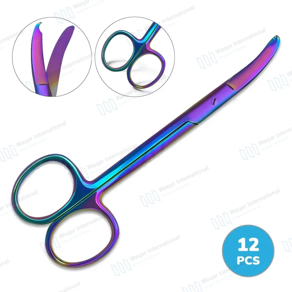 12 Northbent Stitch Scissors 4.5″ Rainbow Color Coated
