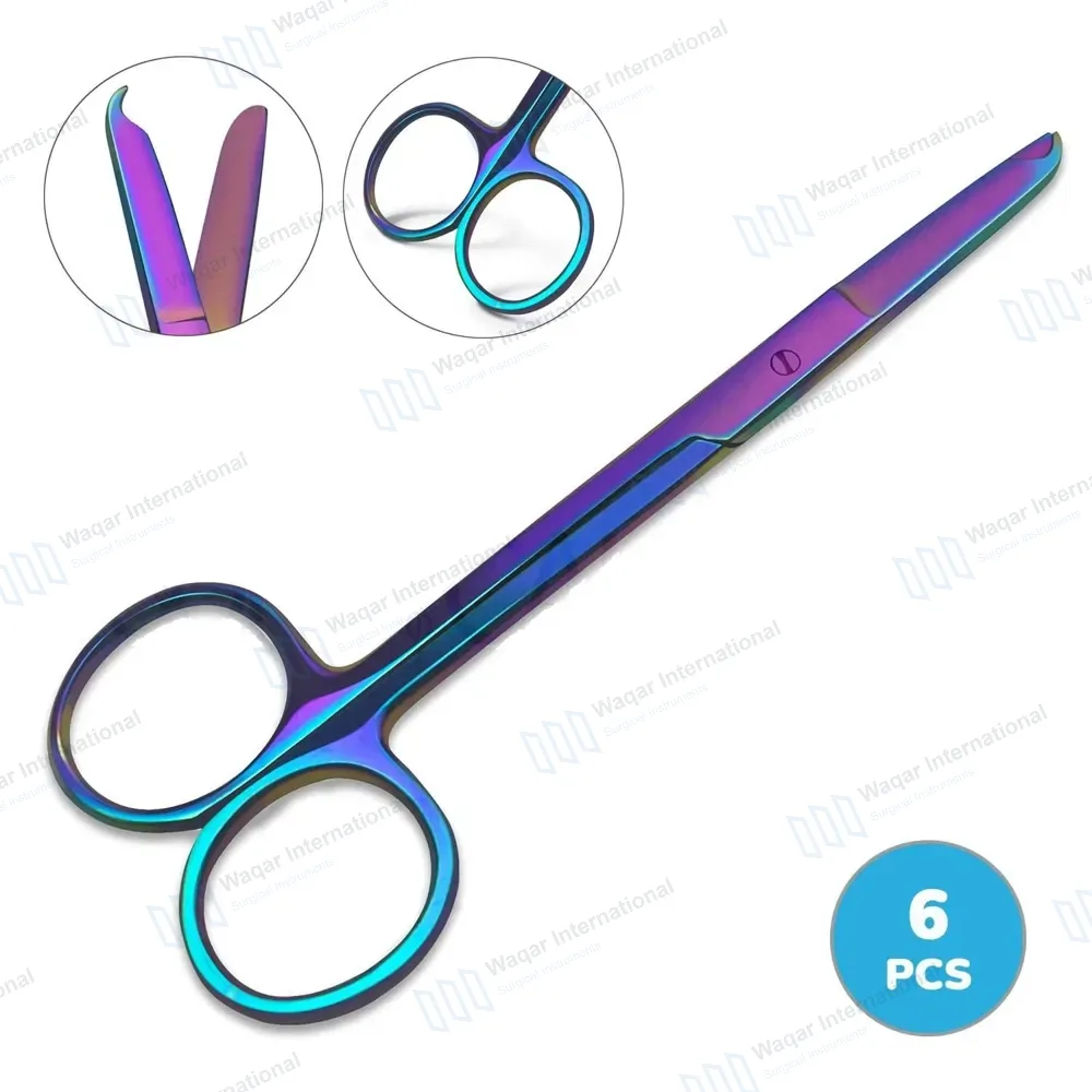 6 Pcs Rainbow Littauer Spencer Stitch Scissors 4.5″