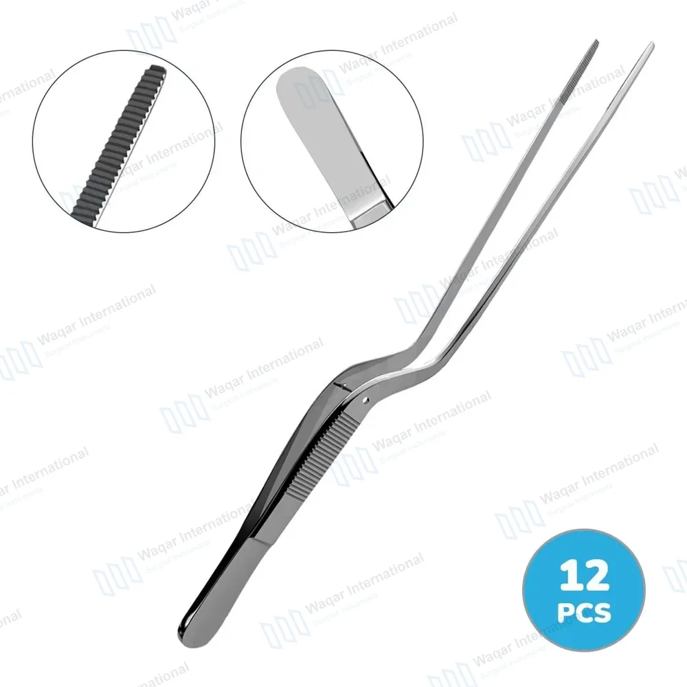 12 Pcs Adson Bayonet Dressing Forceps 8.25″ Serrated