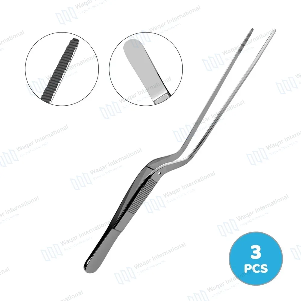 6 Jansen Ear Forceps 6.25″ Bayonet Shape Serrated Tips