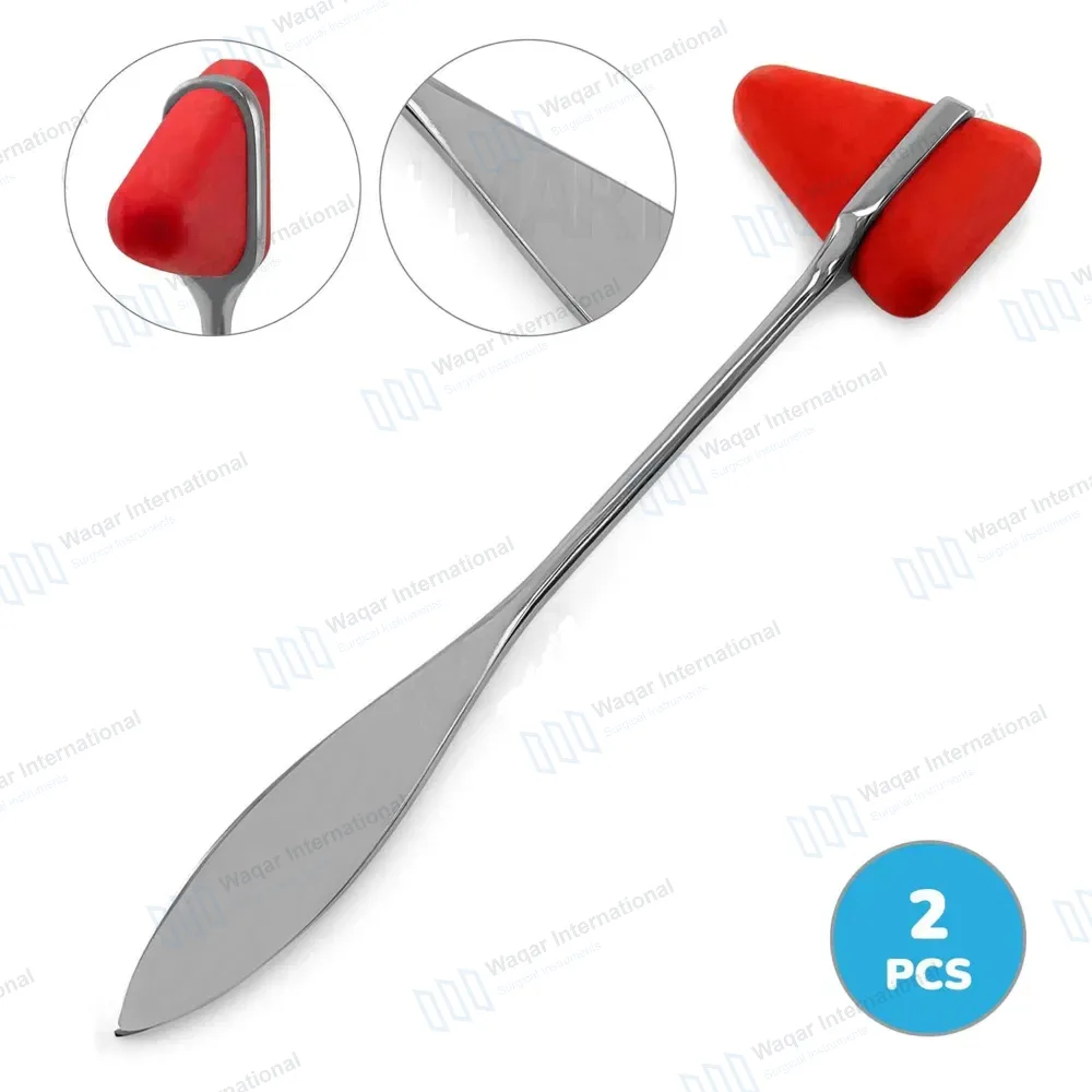 2 Pcs Taylor Reflex Hammer 7.5″ with Red Silicone Rubber Head