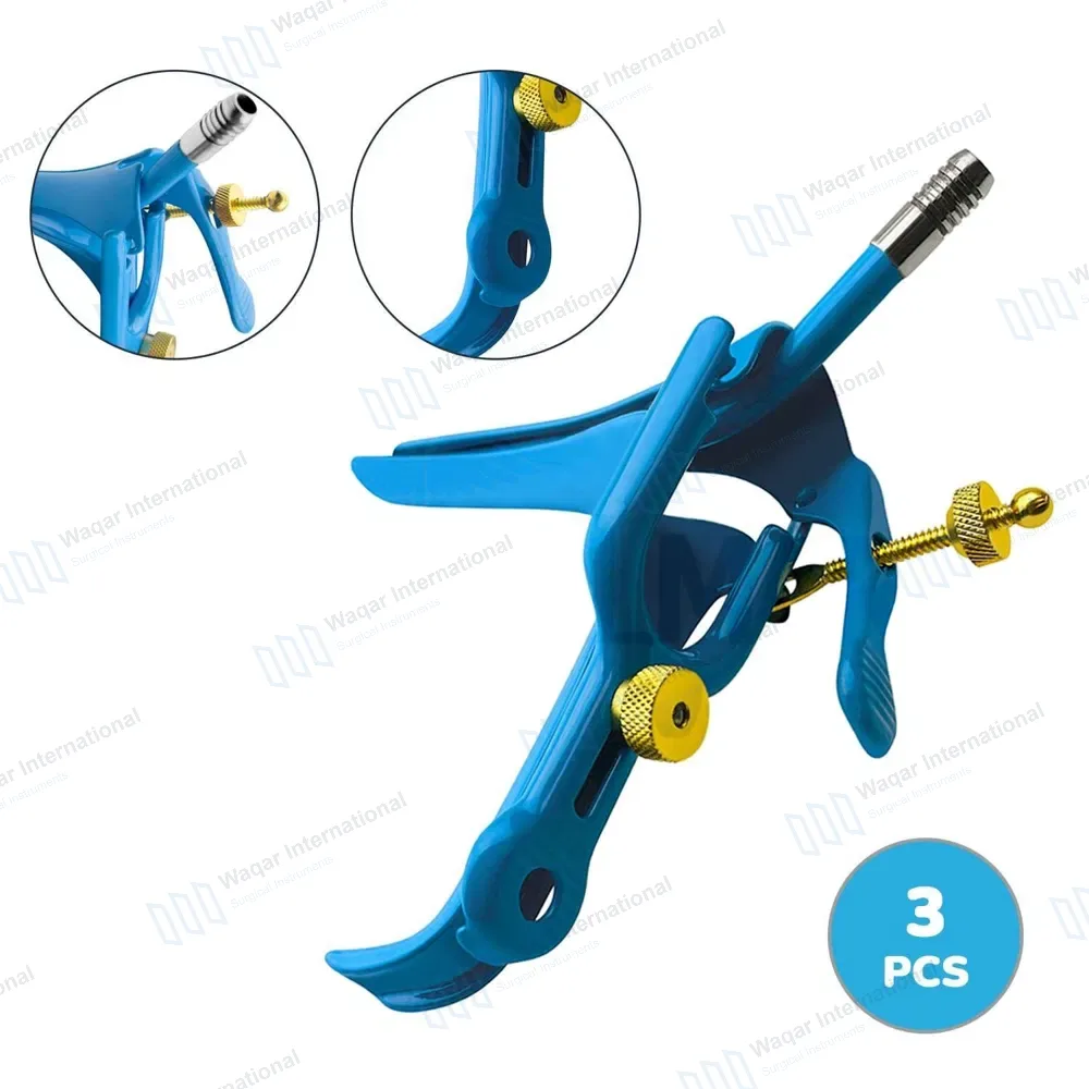 3 Blue Coated LLETZ LEEP Pederson Vaginal Speculum Medium
