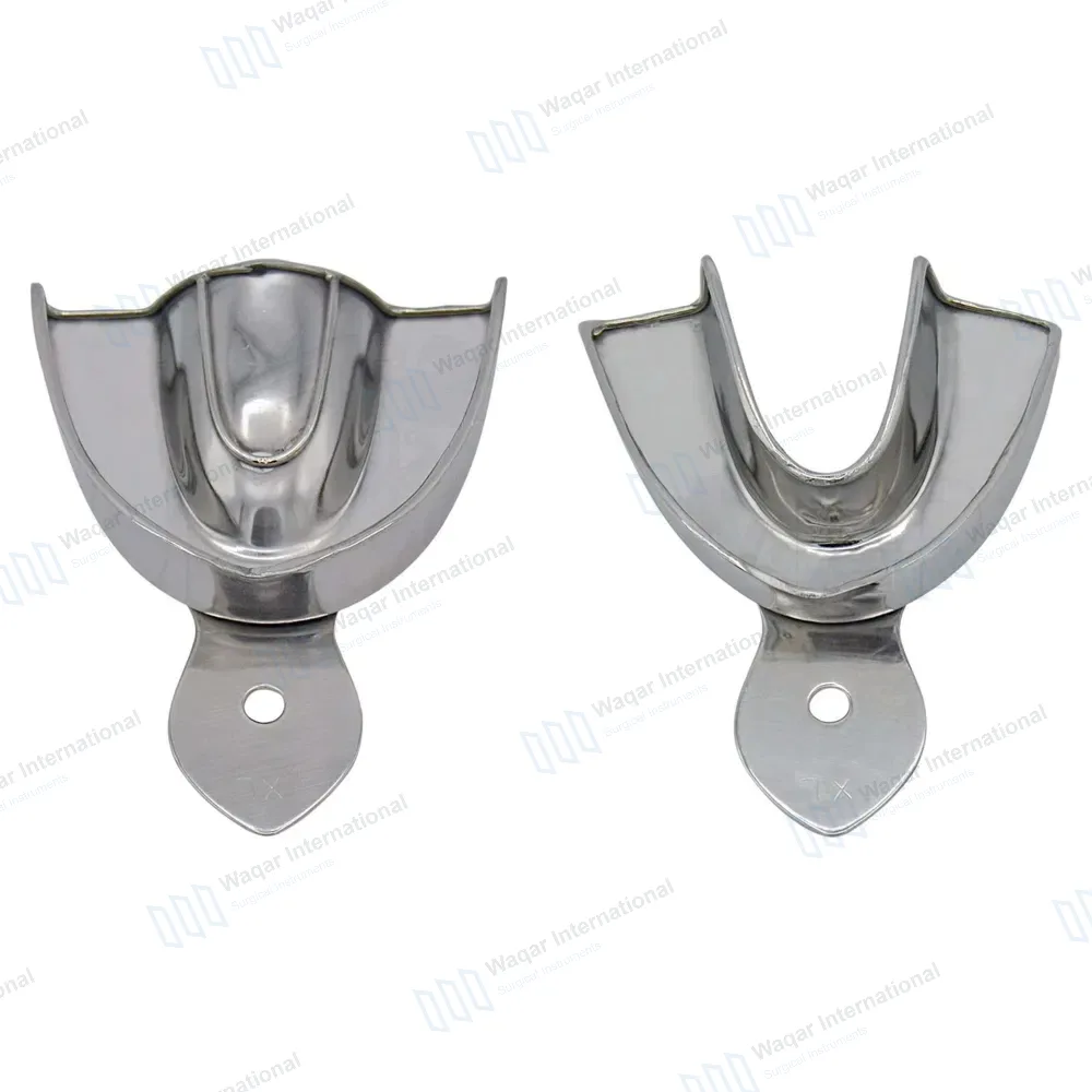 2 Pcs Metal Impression Trays Solid X-Large Upper & Lower