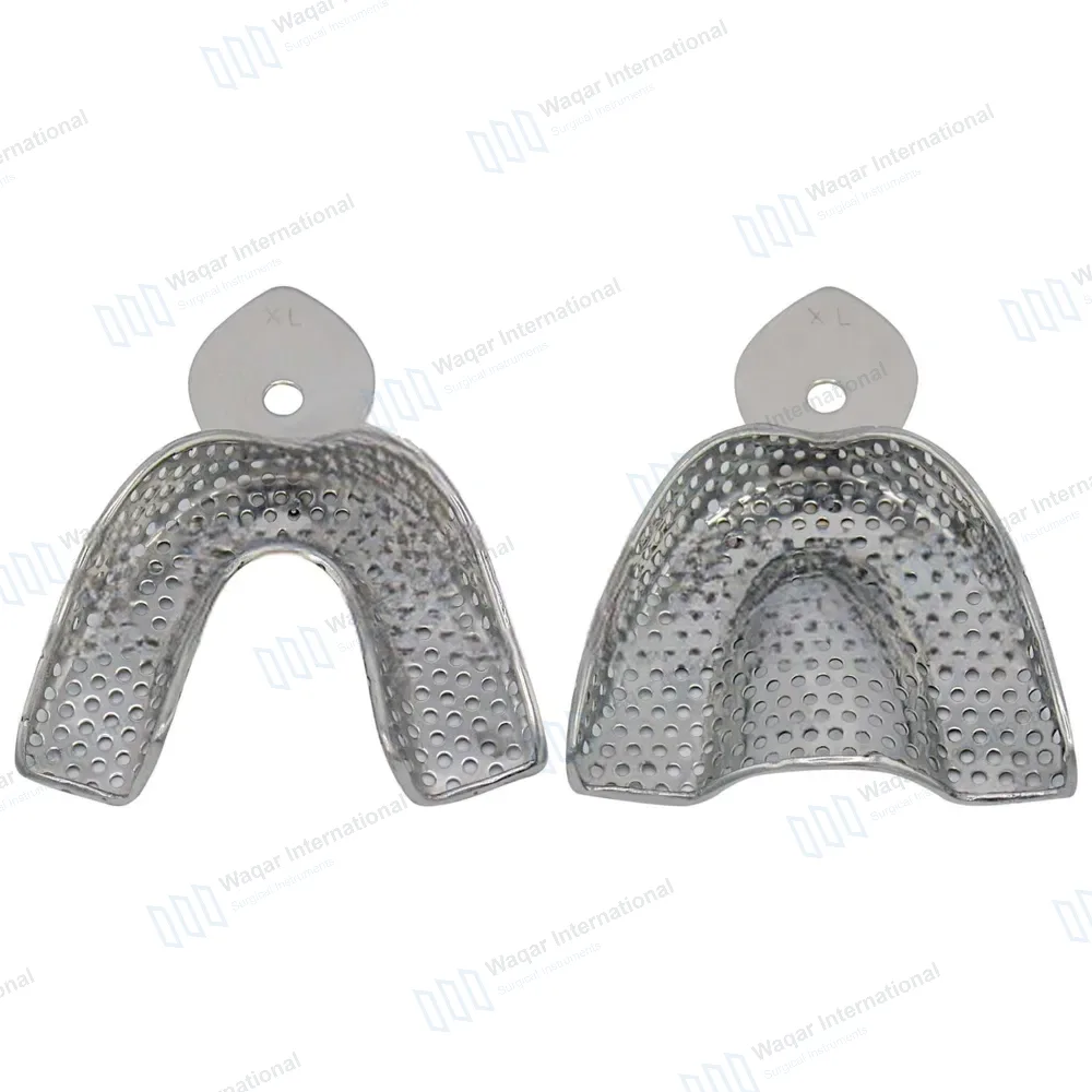 2 Dental Impression Trays X-Large Perforated Upper & Lower