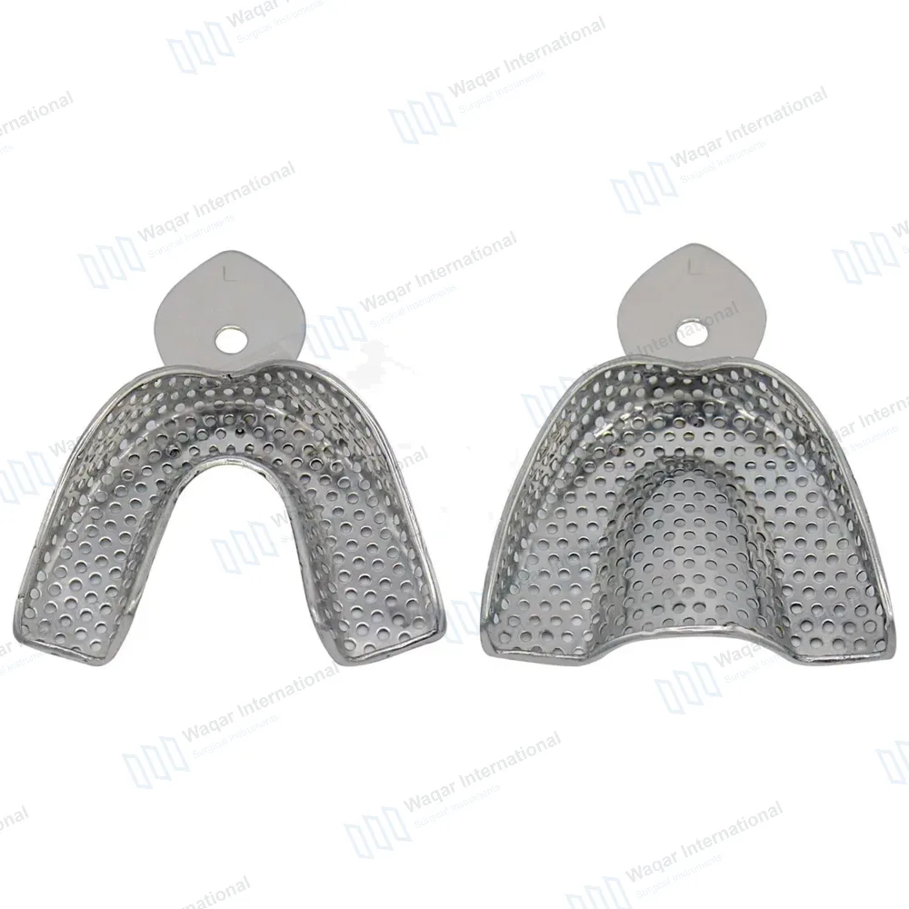 2 Dental Impression Trays Large Perforated Upper & Lower