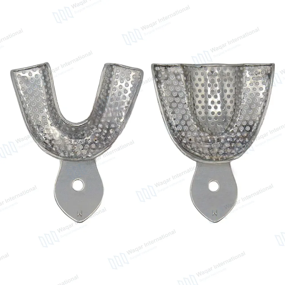 2 Dental Impression Trays Perforated Medium Upper & Lower