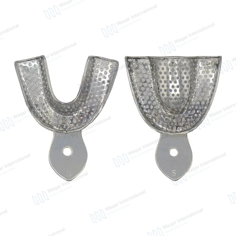 2 Dental Impression Trays Perforated Small Upper & Lower