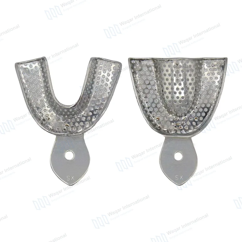 2 Dental Impression Trays Perforated X-Small Upper & Lower