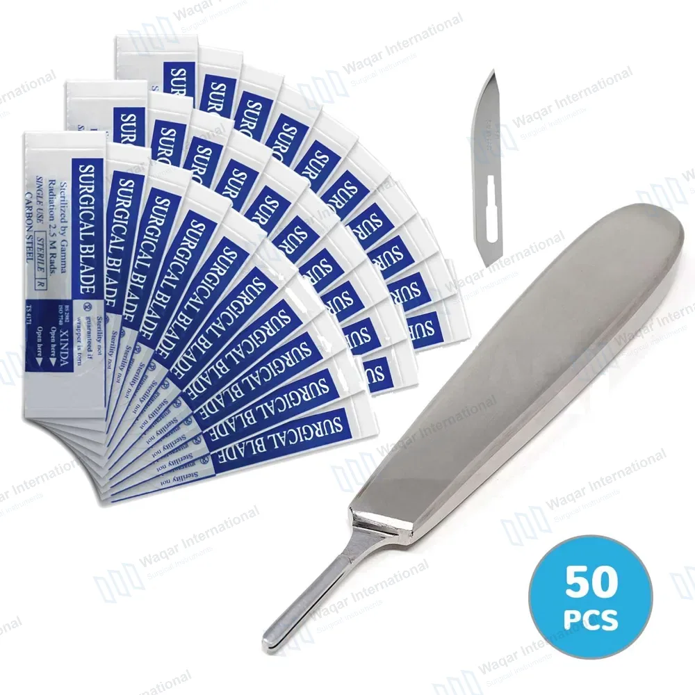 50 Scalpel Blades #60 with FREE Scalpel Handle #8