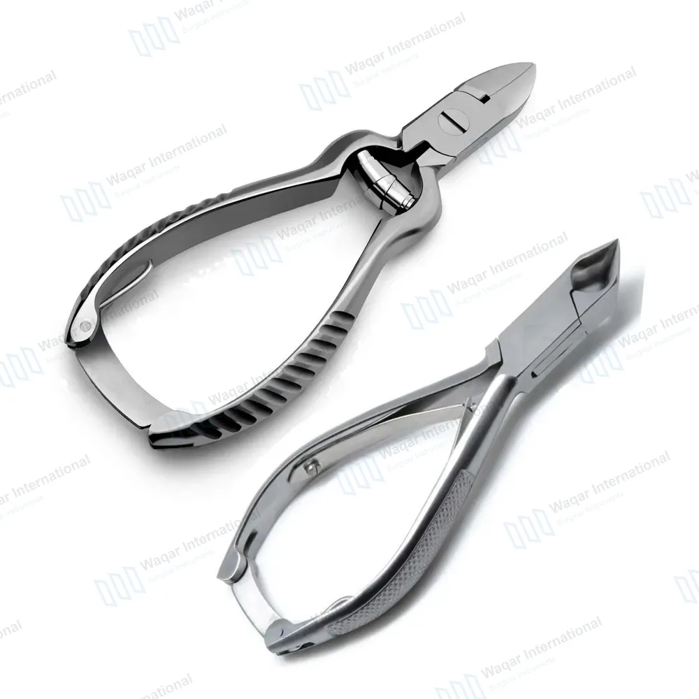 2 Pcs Moon Shape & Barrel Spring Toenail Nippers Set 5.5″
