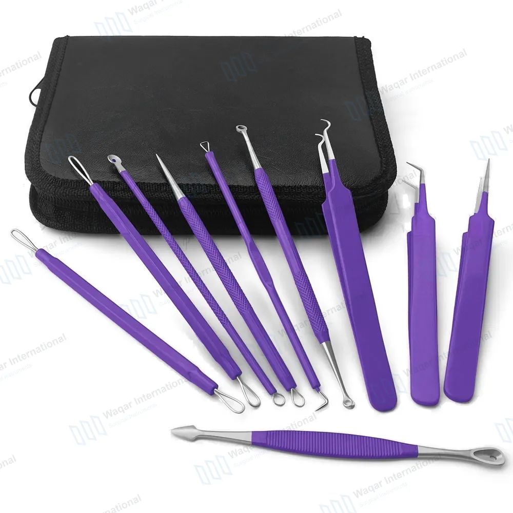 10 Pcs Blackhead Remover Pimple Popper Tools Kit – Purple