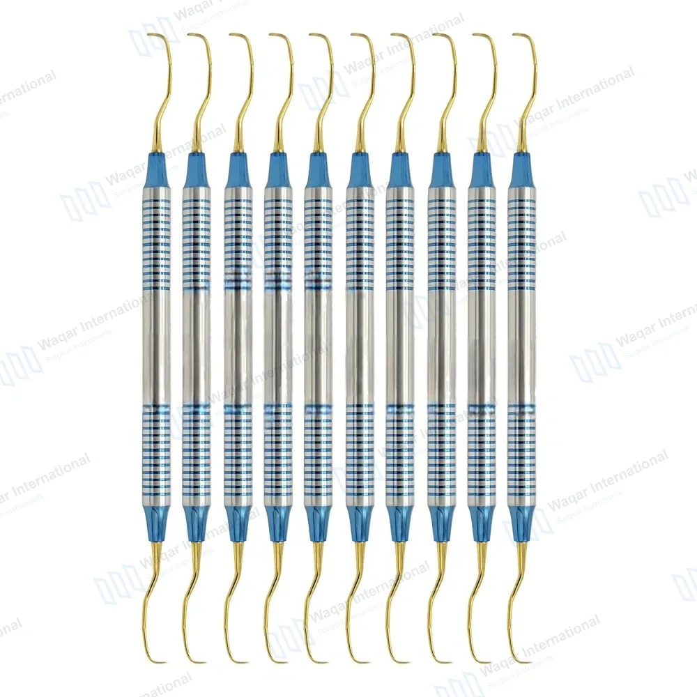 10 Gracey Curettes 13/14 Gold Coated Double Ended