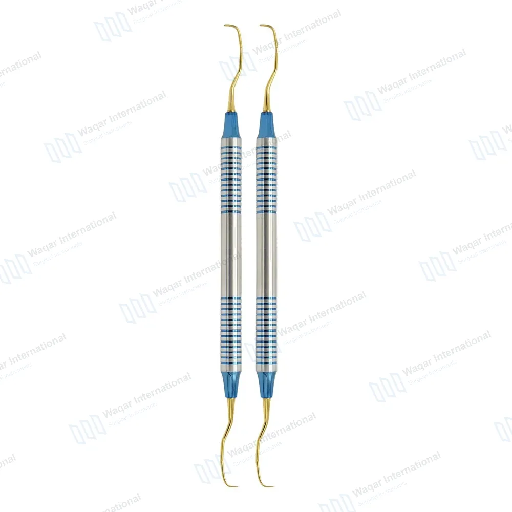 2 Gracey Curettes 13/14 Gold Coated Double Ended