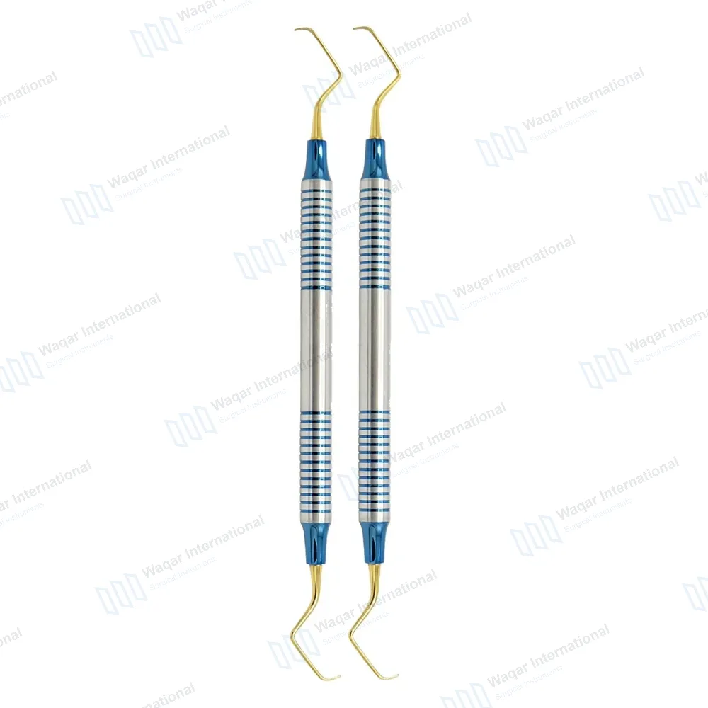 2 Pcs Gracey Curettes 9/10 Gold Coated Double Ended