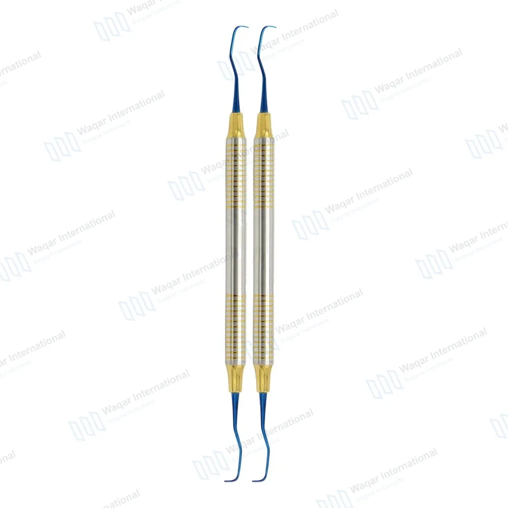 2 Pcs Gracey Curettes 1/2 Titanium Coated Double Ended