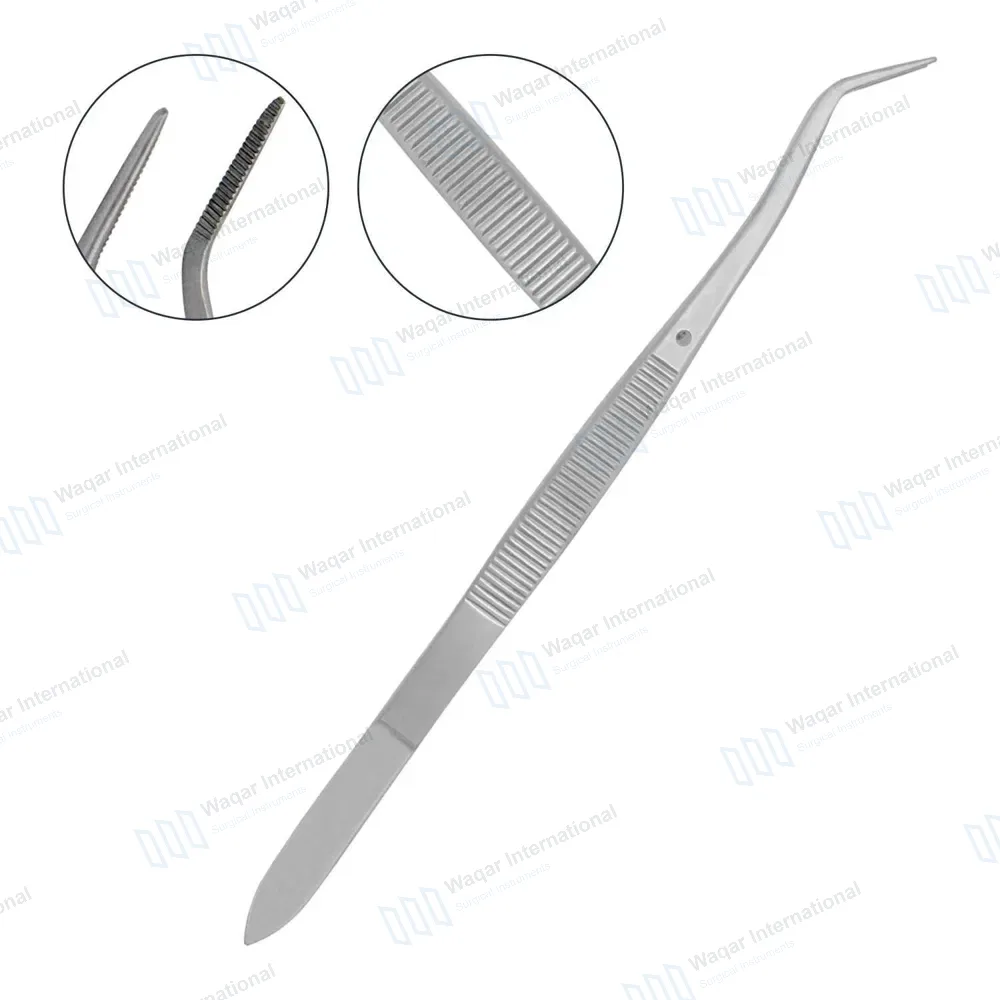 Meriam Tweezer 16cm – Serrated Angled Tip