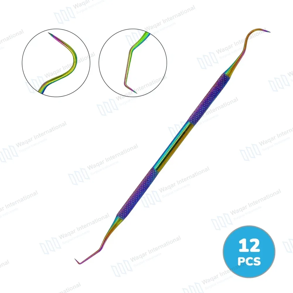 12 Rainbow Color Dental Explorer Probe #5 – Double Ended