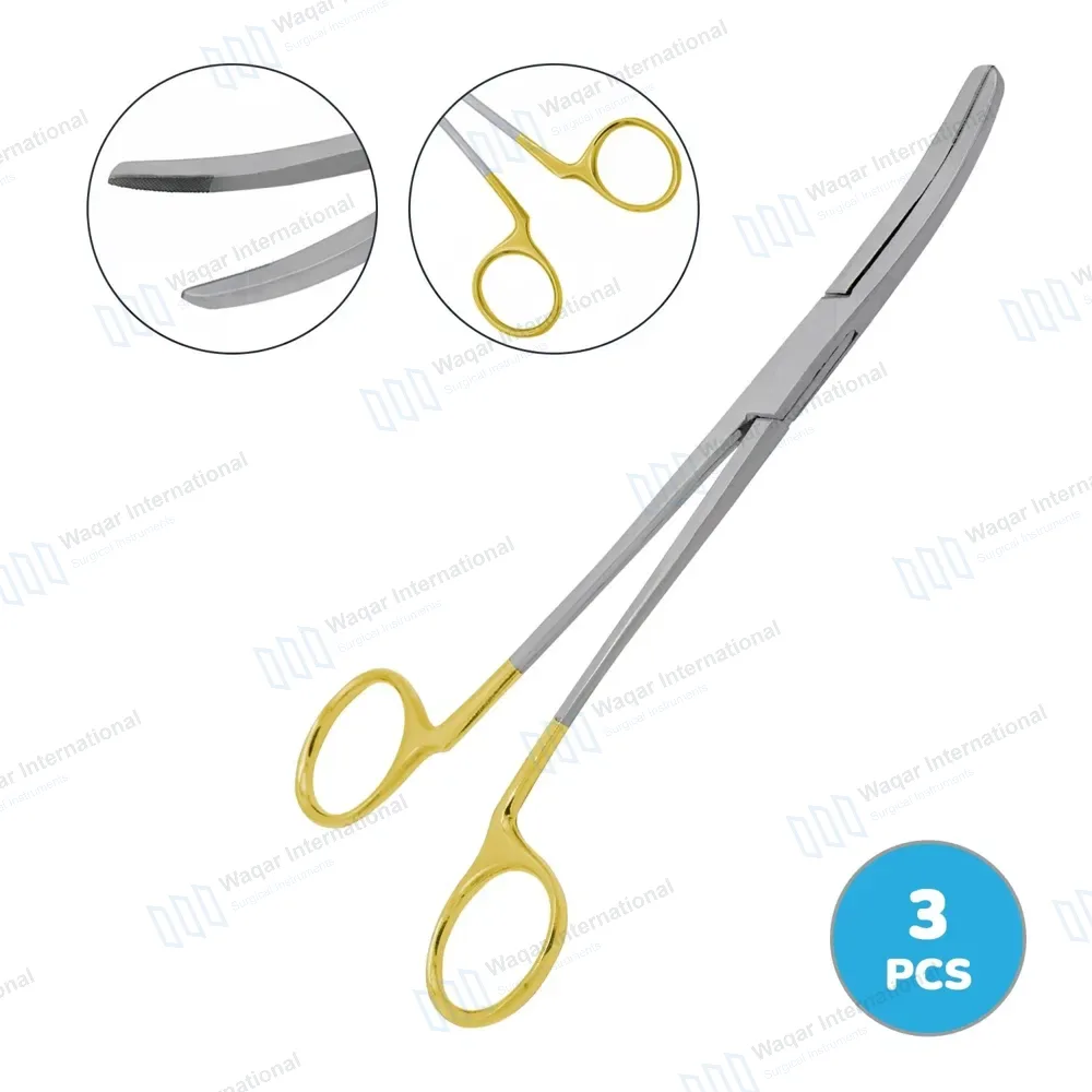 3 Pcs T/C Wynman Crown Remover Gripper Forceps 7″ Curved Serrated Tips