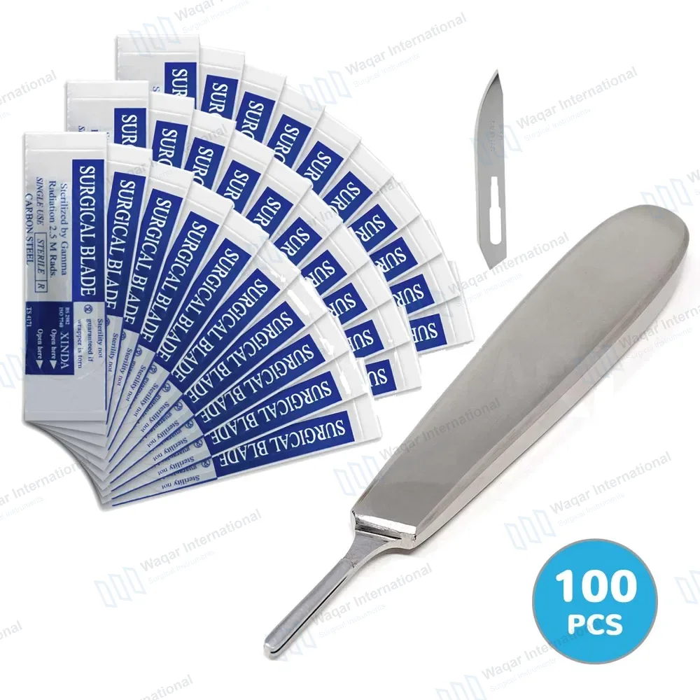100 Scalpel Blades #60 with FREE Scalpel Knife Handle #8