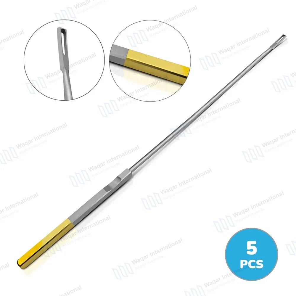5 Kevorkian-Younge Biopsy Curette 12″ Loop 3X12mm Without Basket Half Gold Handle