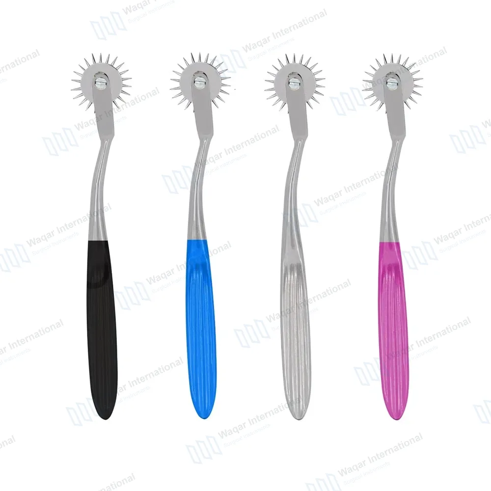 4 Wartenberg Pinwheel Set Chrome-Plated with Color Handles