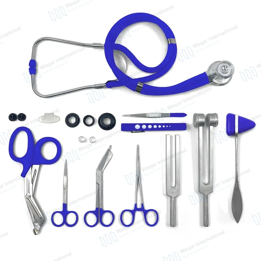 9 Pcs Medical Diagnostic Nurse Kit with FREE Penlight – Blue