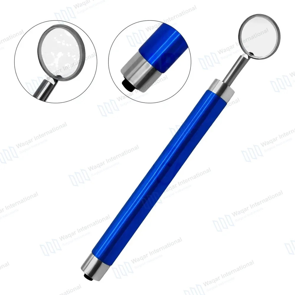 Dental Mirror with Light – Blue Color Handle