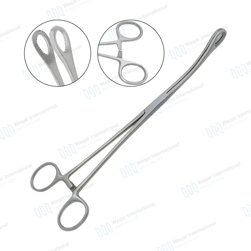 Body Piercing Sponge Forceps 7″ Non Slotted Curved Serrated