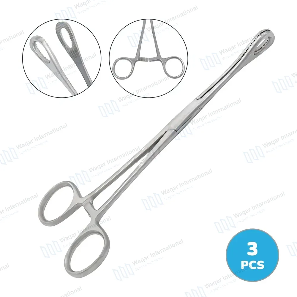 3 Foerster Sponge Holding Forceps 9.5″ Straight Serrated