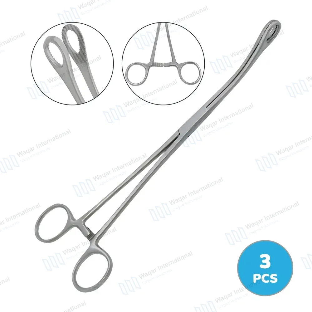 3 Foerster Sponge Holding Forceps 9.5″ Curved Serrated