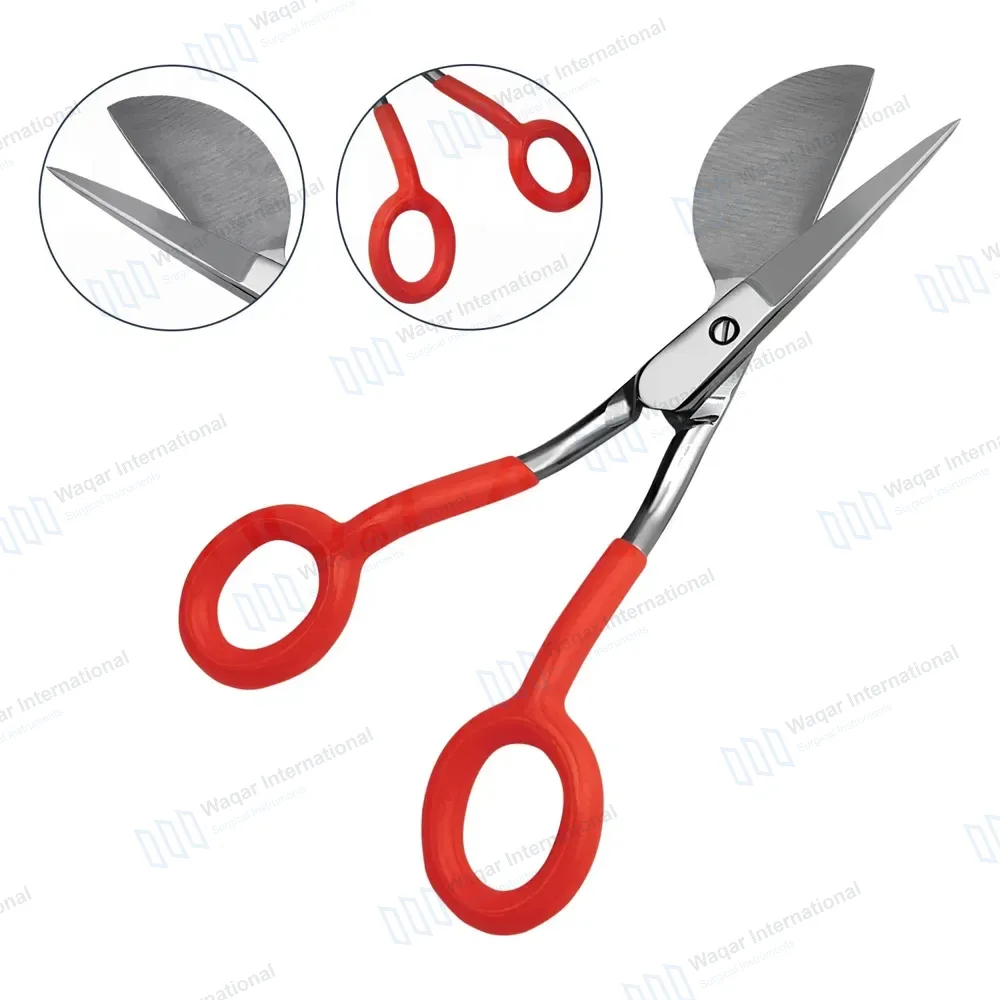 Duckbill Scissors 6″ Carpet Napping Shears with Red Grip Handle