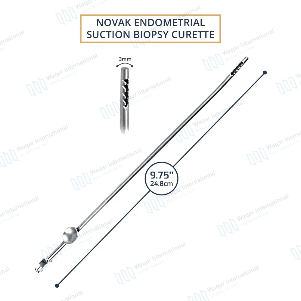 Novak Endometrial Suction Biopsy Curette 3mm 9 3/4″ with Luer Hub