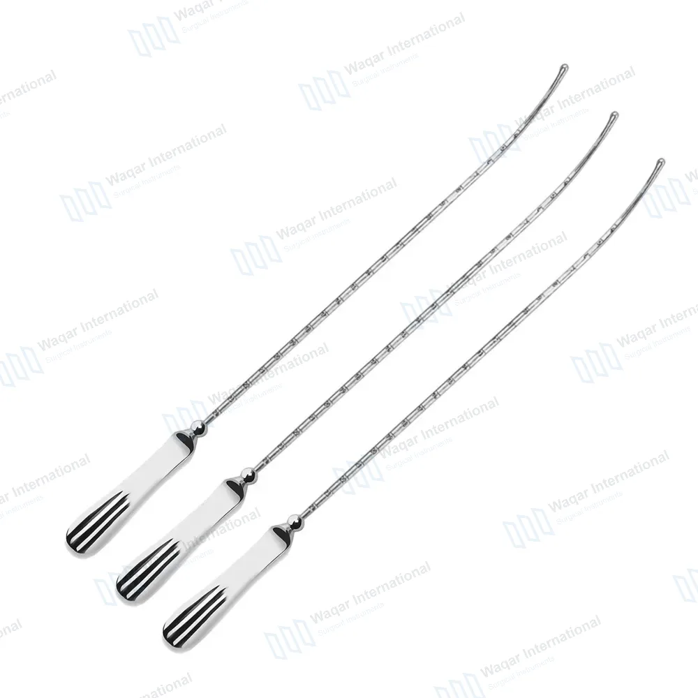 3 Sims Uterine Sound Curved 13″ Graduated in CM, Malleable