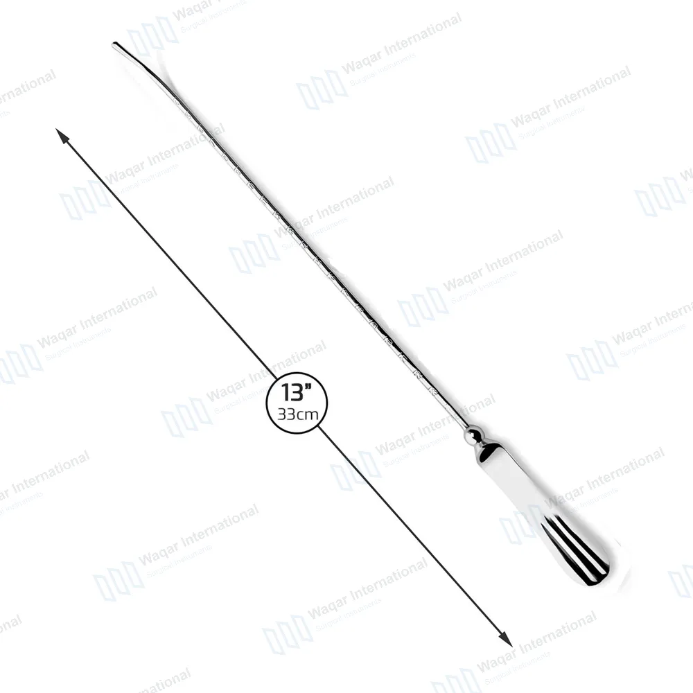 Sims Uterine Sound Curved 13″ Graduated in CM, Malleable