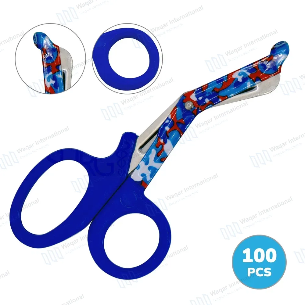 100 EMT Utility Scissors 7.25″ Paper Coated Blades Blue