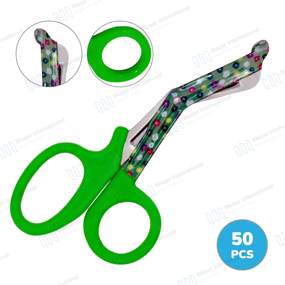 50 EMT Utility Scissors 7.25″ Paper Coated Blades Green