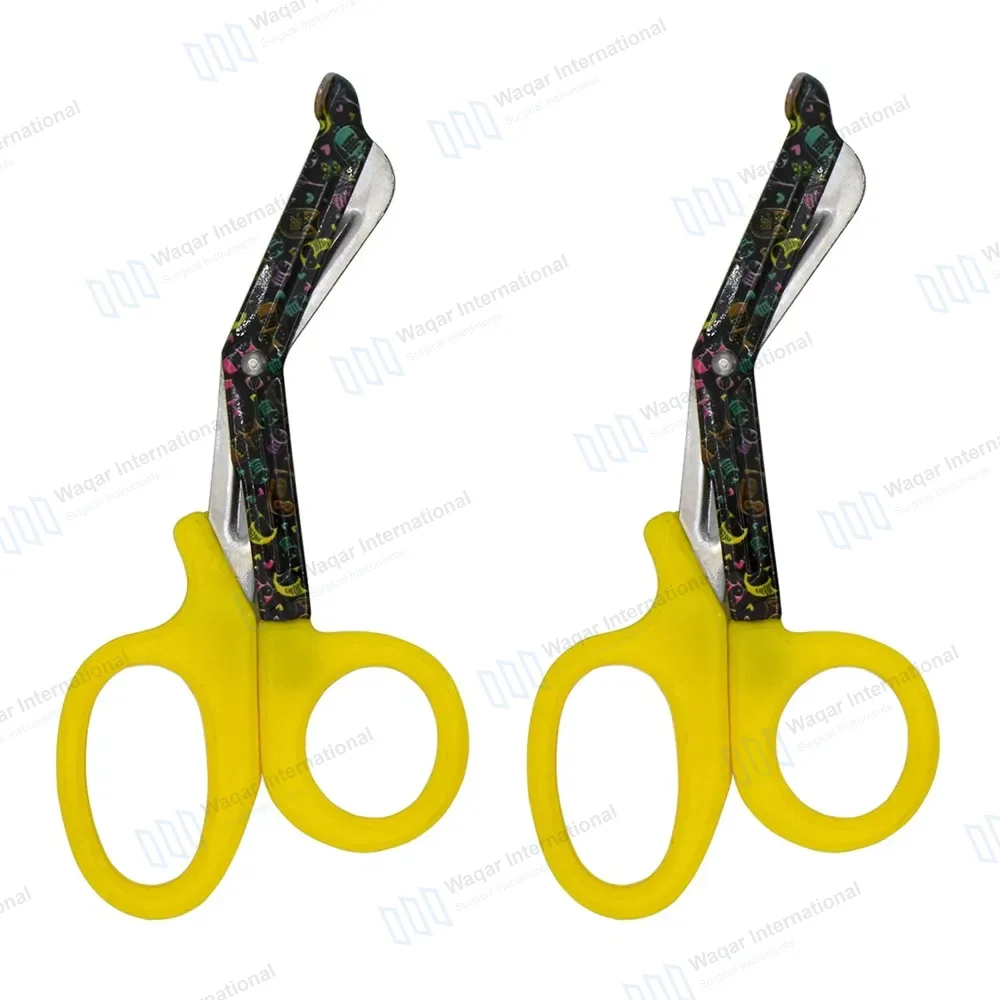 2 EMT Utility Scissors 7.25″ Paper Coated Blades Yellow