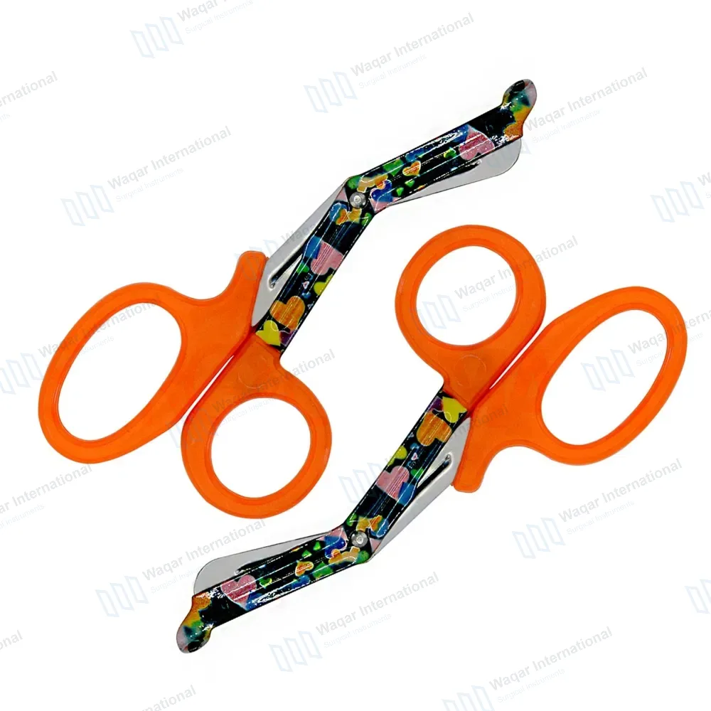 2 EMT Utility Scissors 7.25″ Paper Coated Blades Orange