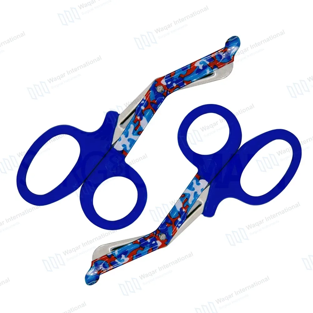 2 EMT Utility Scissors 7.25″ Paper Coated Blades Blue