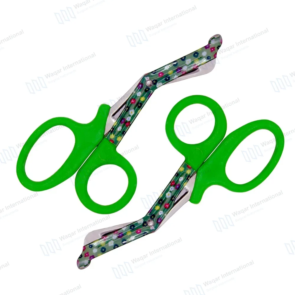 2 EMT Utility Scissors 7.25″ Paper Coated Blades Green