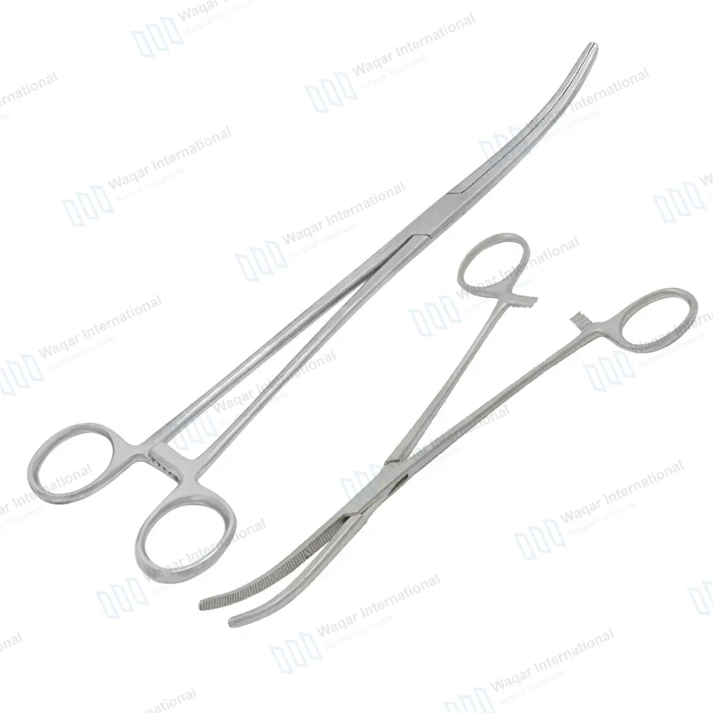 2 Pc Hemostat Forceps Set 8″ + 12″ Curved Locking Clamps