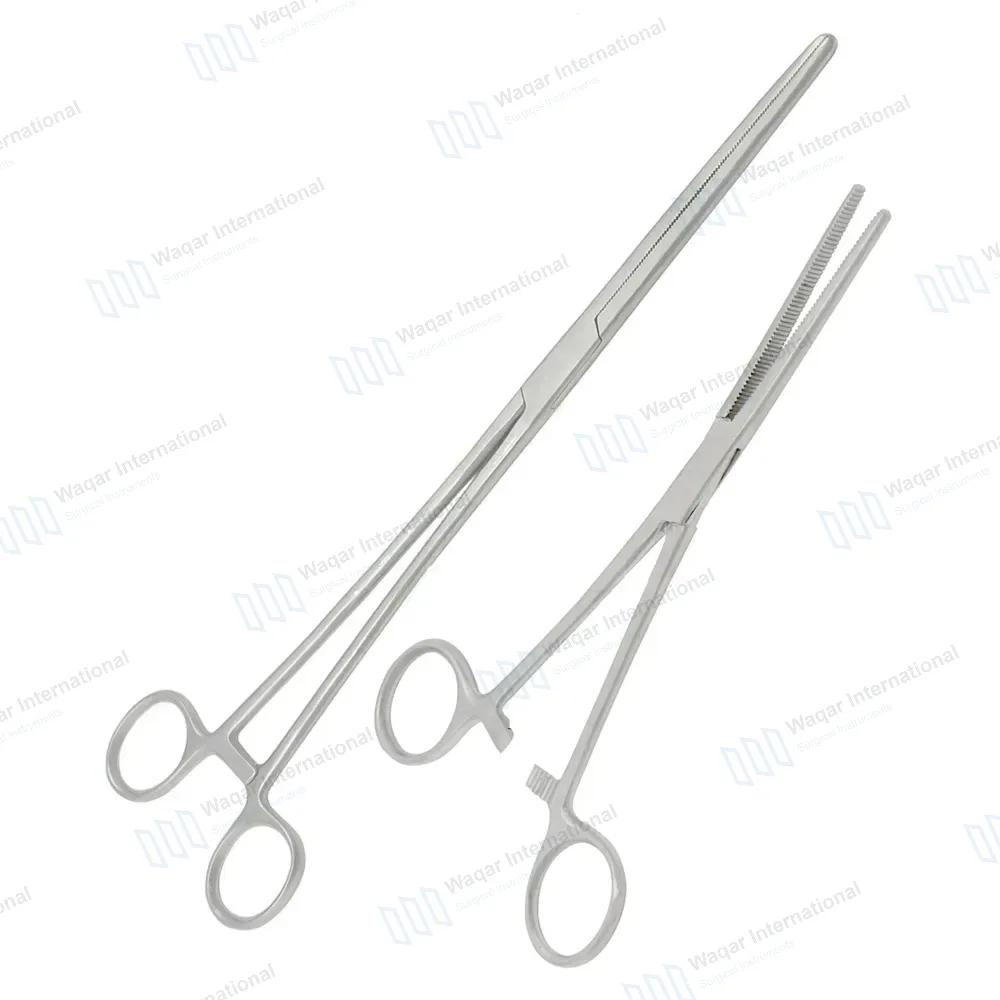 2 Pc Hemostat Forceps Set 8″ + 12″ Straight Locking Clamps