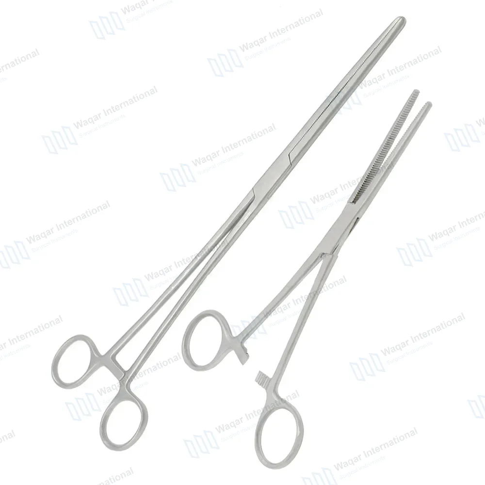 2 Pc Hemostat Forceps Set 8″ + 10″ Straight Locking Clamps