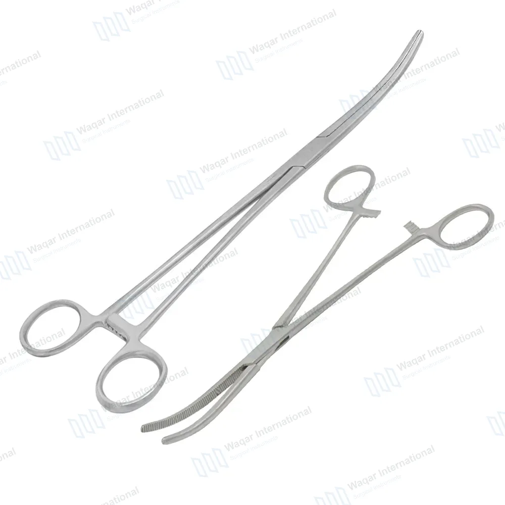 2 Pc Hemostat Forceps Set 8″ + 10″ Curved Locking Clamps
