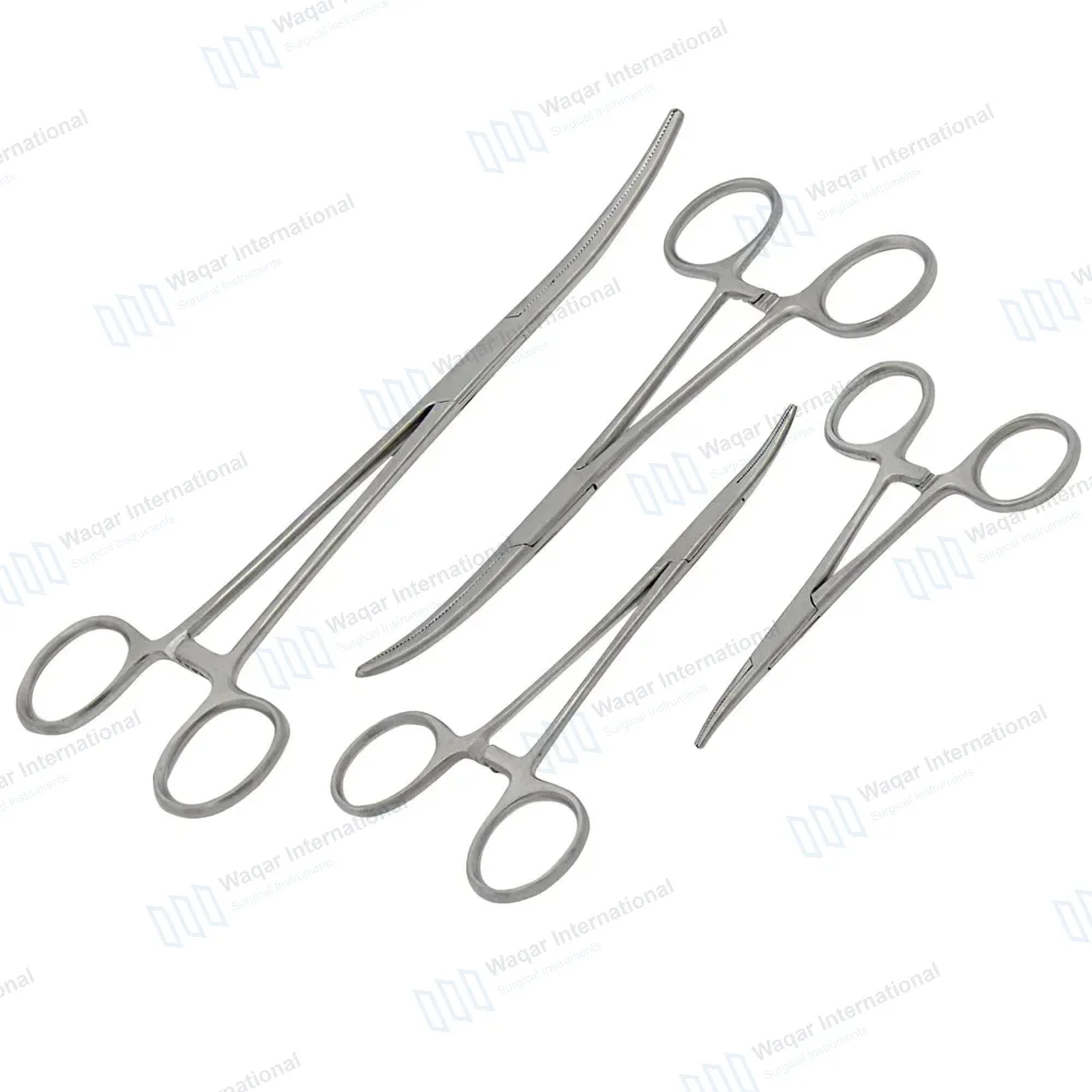 4 Pcs Curved Hemostat Set 3.5”, 5″, 6.25″ & 8″