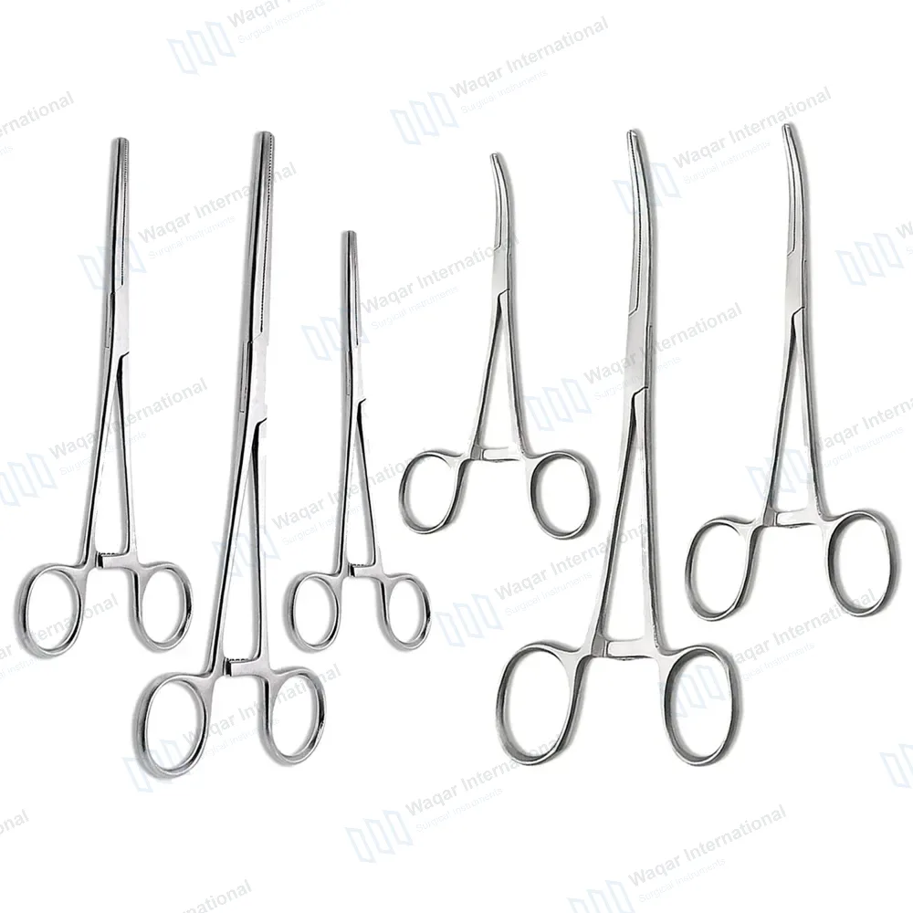 6 Pcs Ultimate Hemostat Forceps Set 5″, 6.25″ & 8″ Straight & Curved