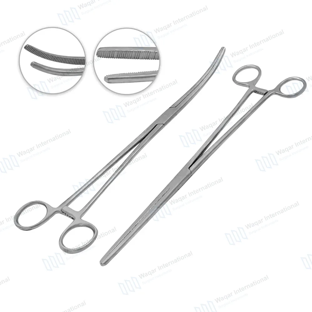 2 Pean Hemostat 12″ Straight & Curved Fishing Forceps Set